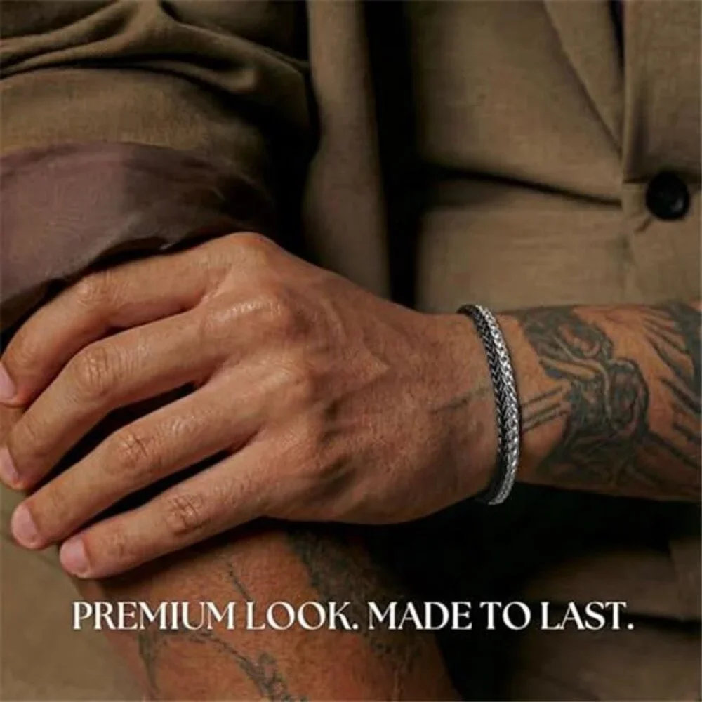 Rope Chain Stainless Steel Bracelet Non Tarnish 7In